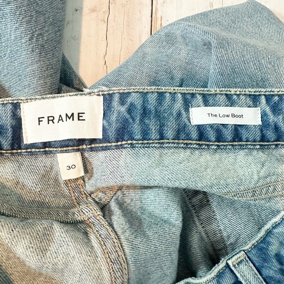 Frame The Low Boot Indigo Summit Jeans Size 30 Distressed - Picture 3 of 13